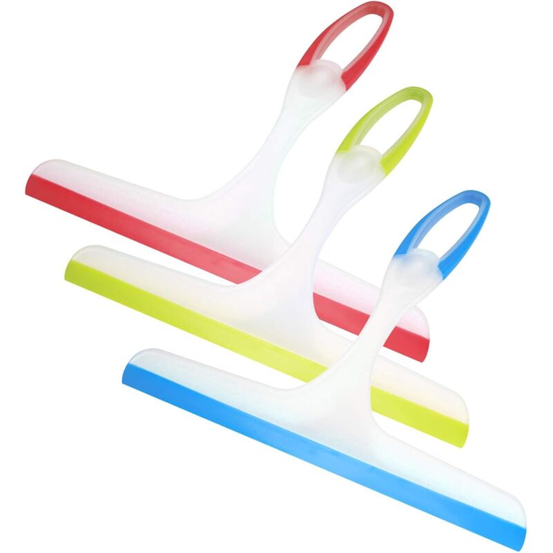 Csparkv - 3 Duschabzieher, Badezimmer- und Duschabzieher, Kunststoff-Duschspiegel-Fensterabzieher, Fensterreiniger-Abzieher für Spiegel, Badezimmer,