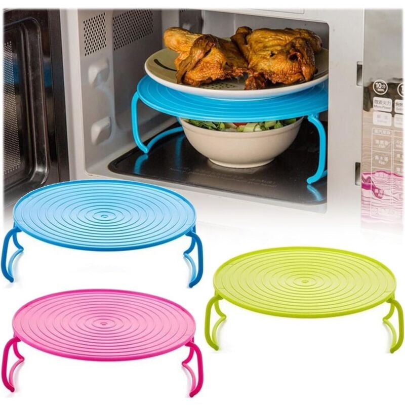 3-teiliges faltbares Mikrowellen-Tablett-Set, vielseitiges Küchenzubehör für Mikrowelle, Kühlschrank, Mikrowellenherd, Geschenk für Familie - Csparkv