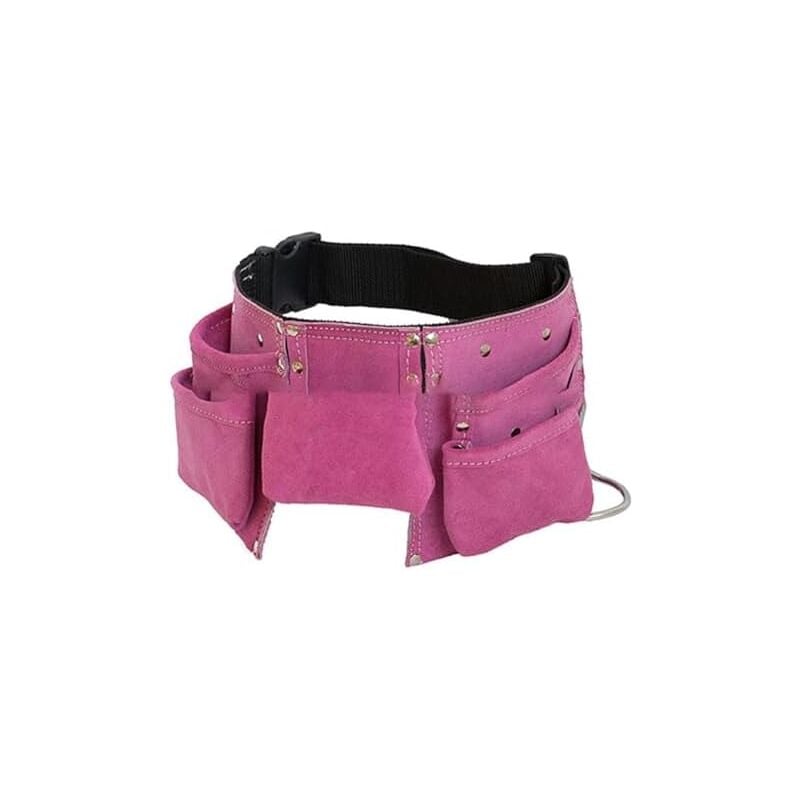 34 x 20 cm Leder-Werkzeuggürtel für Kinder, Leder-Werkzeuggürtel, Hüfttasche für Outdoor-Arbeitswerkzeuge aus Leder, Gartenbedarf (Pink) - Csparkv