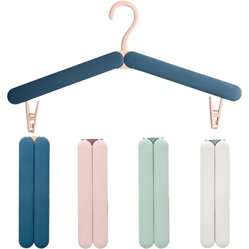 4 Stück Faltbare Kleiderbügel, Tragbare Kleiderbügel Aus Kunststoff, Reise Faltbarer Kleiderbügel Mit Clip, Zusammenklappbarer Kleiderbügel Für