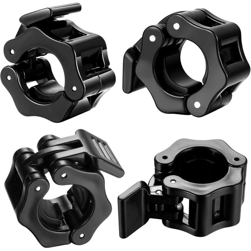 Csparkv - 4 Stück Hantel-Klemmring-Kragen, 30 mm Hantelklemmen, Hantel-Kragen-Clips, Verschluss-Kragen-Ring-Verriegelung, Hantel-Entriegelungsklemme,