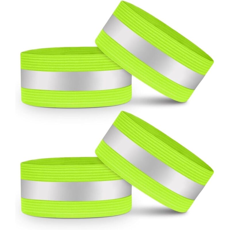 Csparkv - 4er-Pack Reflektierende Laufarmbänder, Reflektorgeräte, Reflektierendes Laufband, Bizeps, Knöchel, Quadrizeps und als Armband