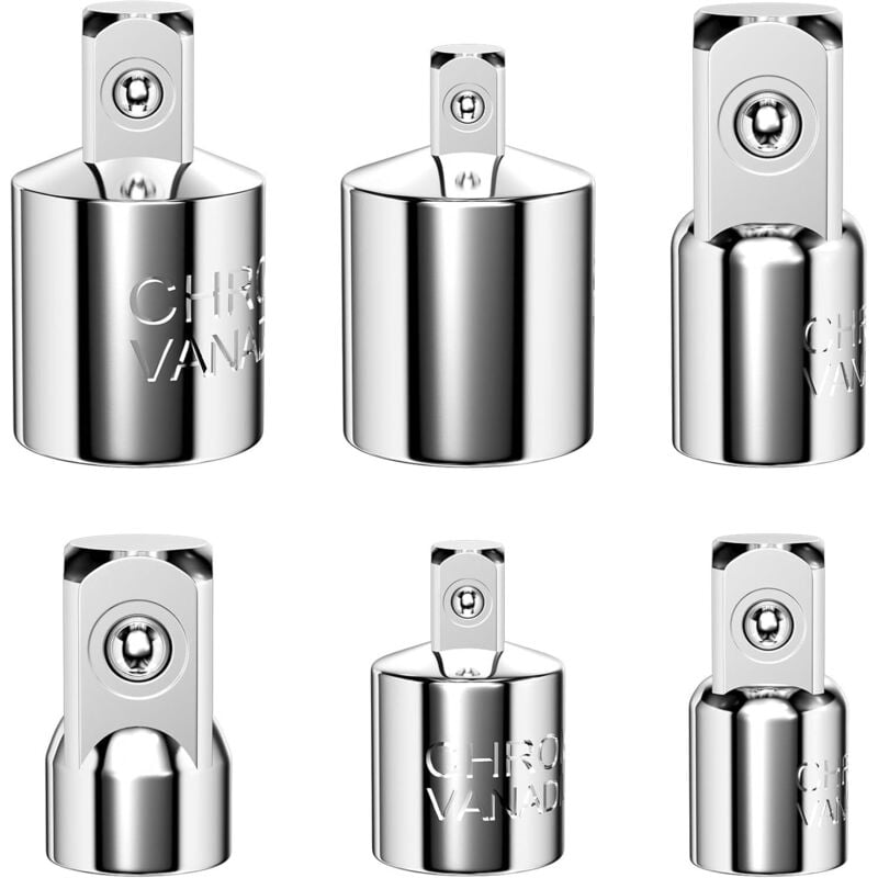Csparkv - 6 Stück Steckschlüsseladapter, Ratschenadapter, Steckschlüsseladapter, Adapt 1/4 Zoll auf 3/8 Zoll, 1/2 Zoll auf 3/8 Zoll, 3/8 Zoll auf 1/4