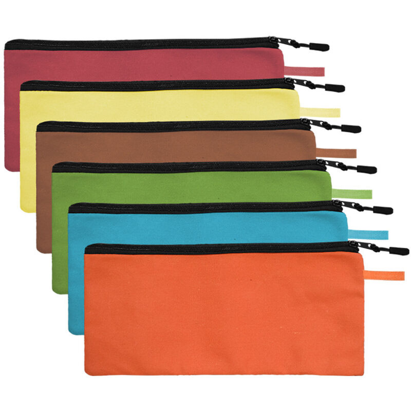 6-teilige Werkzeugtasche aus Segeltuch mit Reißverschluss, 16 oz Werkzeugtasche, Mehrzweck-Werkzeugtasche, für Werkzeuge, Bürobedarf, Kosmetika,