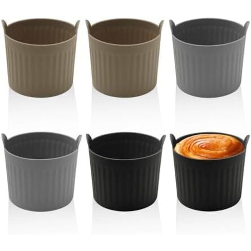 Csparkv - 6,5 x 6,6 cm, 6 Stück Tablett-Cups, Muffin-Formen, Silikon-Kuchen-Cups, Luftfritteuse, Wasser-Eier-Formen, Backutensilien für Luftfritteuse