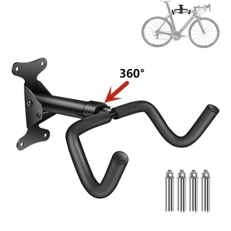 CSPARKV Drehbarer Garagen-Wandmontage-Fahrradträger, platzsparender aufrechter Mountainbike-Träger, Mountainbike-Träger, wandmontierter Fahrradhaken,