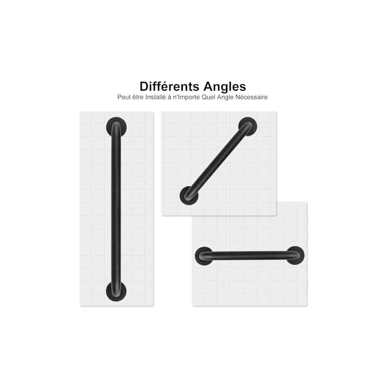 Haltegriff für die Dusche, 30 cm, Haltegriff für das Badezimmer aus Edelstahl, schwarzer rutschfester Haltegriff für die Dusche, Duschgriff,