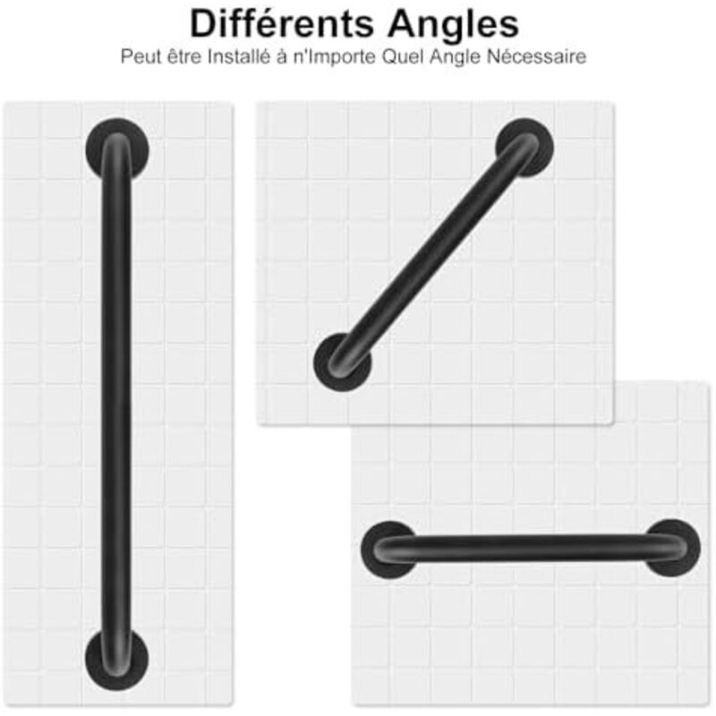 Haltegriff für die Dusche, 30 cm, Haltegriff für das Badezimmer aus Edelstahl, schwarzer rutschfester Haltegriff für die Dusche, Duschgriff,