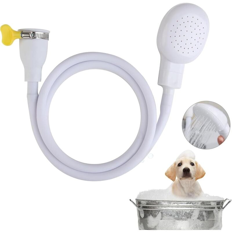 Csparkv - Haustier-Duschhahn-Set, tragbarer Haustier-Duschschlauch, Duschsprühschlauch, Duschkopf zum Baden von Babys, Haustieren.