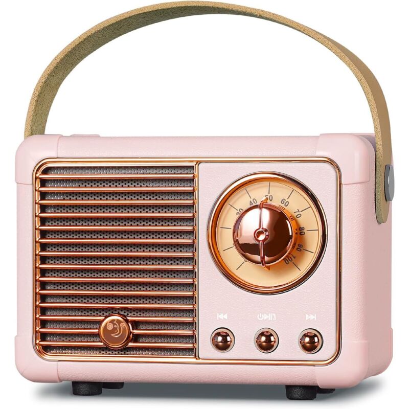 J-999 Mini tragbarer Retro-Bluetooth-Lautsprecher, kleiner FM-Radio-Lautsprecher mit 3 w leistungsstarkem Lautsprecher, Bassmembran, Freisprechen,