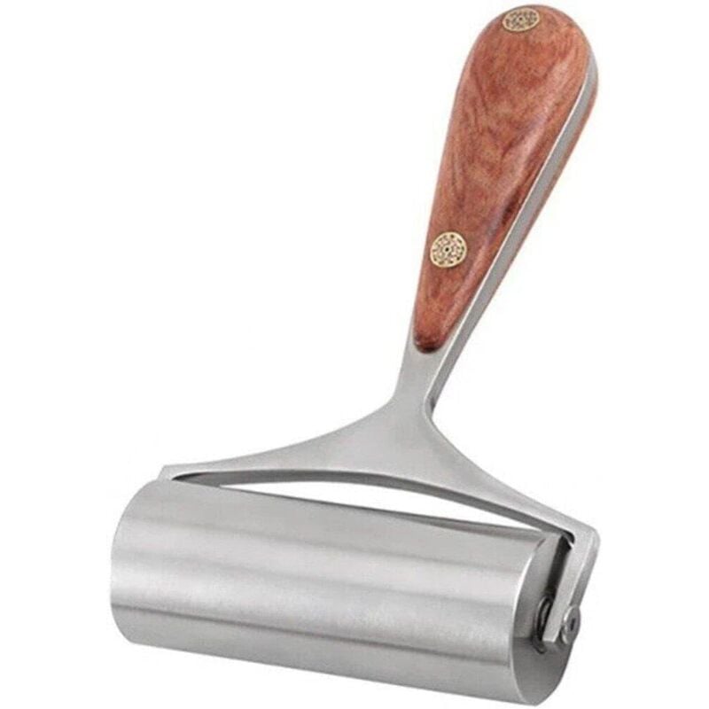 CSPARKV Lederroller mit Holzgriff, Lederklebekanten, druckfeste Rolle zum Rollen von Tapeten