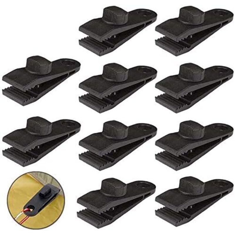 Csparkv - Planenklammern, 8 x 3 x 2,5 cm, windbeständige Klammern für Markisen, Outdoor-Camping, Wohnwagen-Markisen, Autoabdeckungen, Poolabdeckungen