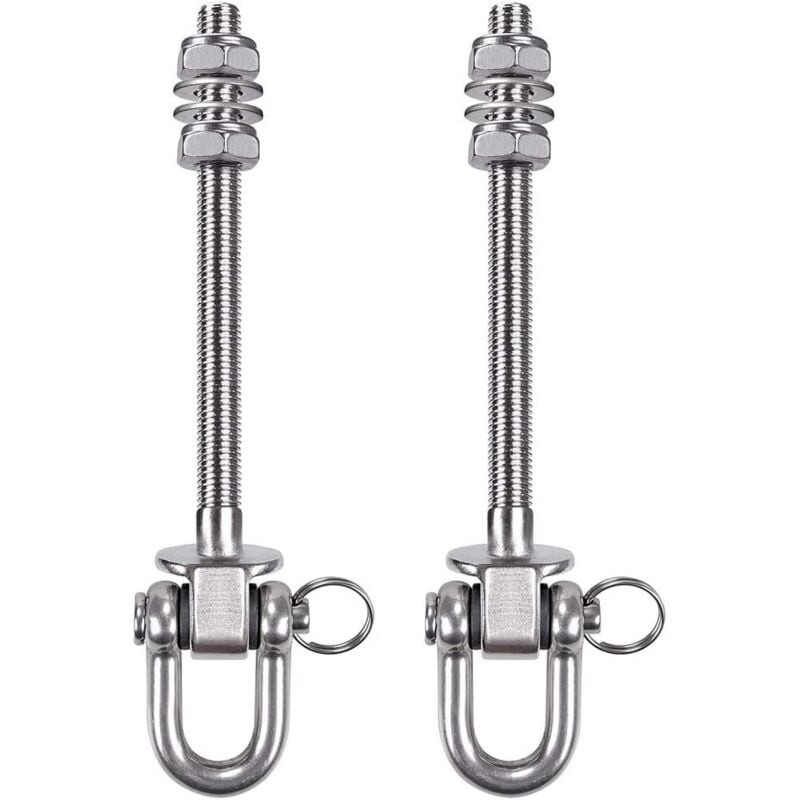 Robuster Hängemattenaufhänger aus Edelstahl – 300 kg Tragkraft – 21 cm – Schaukelhaken aus Holz und Stahl – für Yoga-Hängematte, Hängematte, Boxsack,