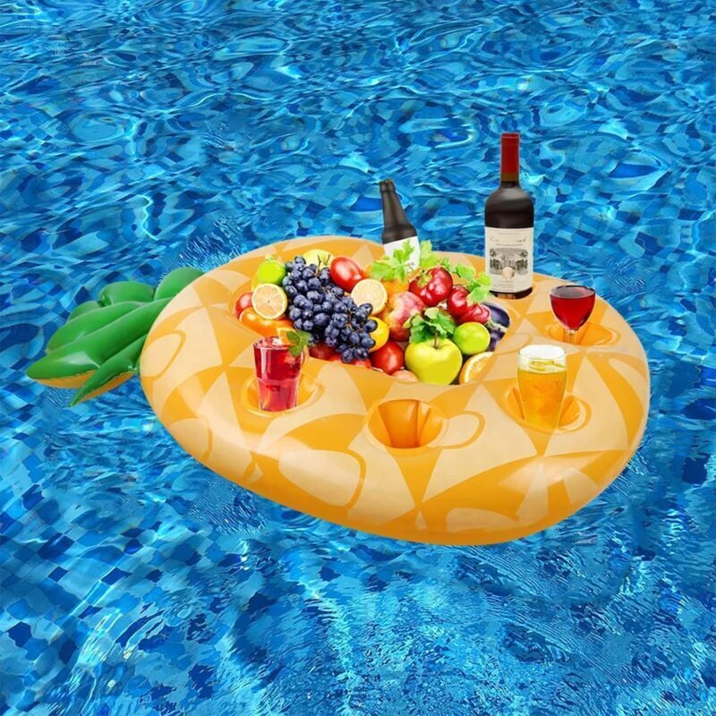 Schwimmende Poolbar mit 7 Löchern, aufblasbarer Flaschenhalter, schwimmende Poolbar, aufblasbares Tablett, schwimmende Bar, schwimmende Spa-Bar für