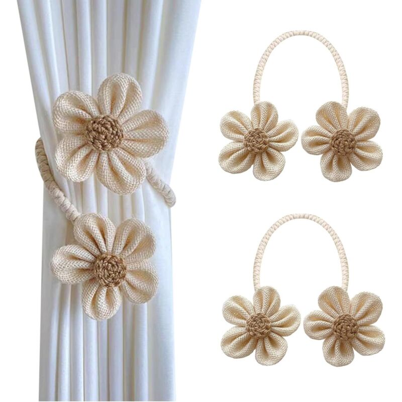 Set mit 2 Vorhang-Raffhaltern, Bohemian-Vorhang-Raffhalter, Blumenmuster-Vorhang-Raffhalter, modische Vorhang-Raffhalter, Vorhang-Raffhalter für