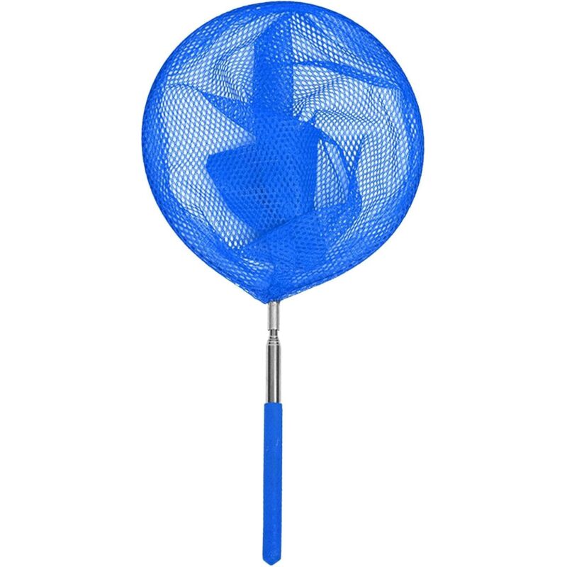 Csparkv - Teleskop-Schwimmbecken-Kescher Edelstahl-Reinigungsnetz Teleskop-Teichkescher mit Teleskopstange für Damen, Herren und