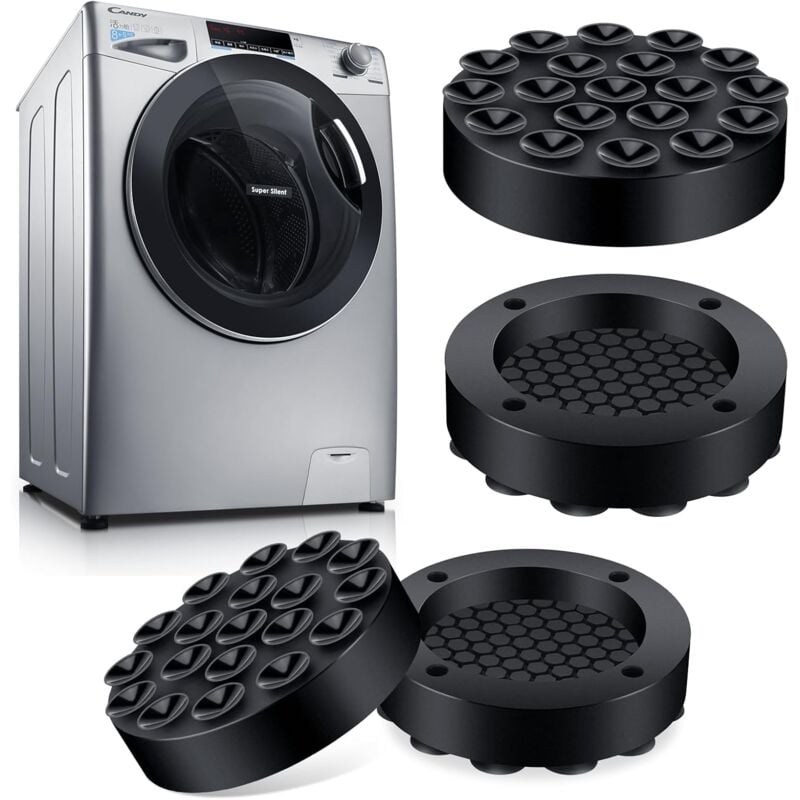 Csparkv - Universal Waschmaschine Antivibrationsmatte, 4 Stück Silikon Pad Waschmaschine Antivibrationsmatte für Waschmaschinen, Trockner,