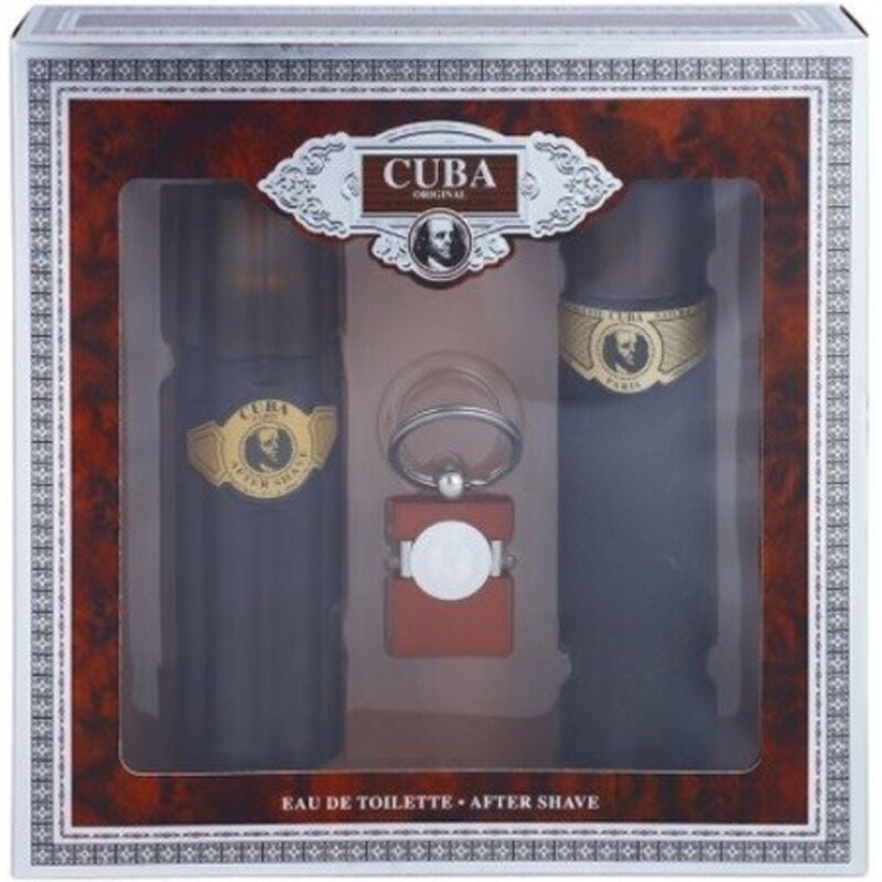 CUBA Gold Set für Herren: Cuba Gold Eau de Toilette 100 ml + Cuba Gold Aftershave 100 ml + Schlüsselanhänger