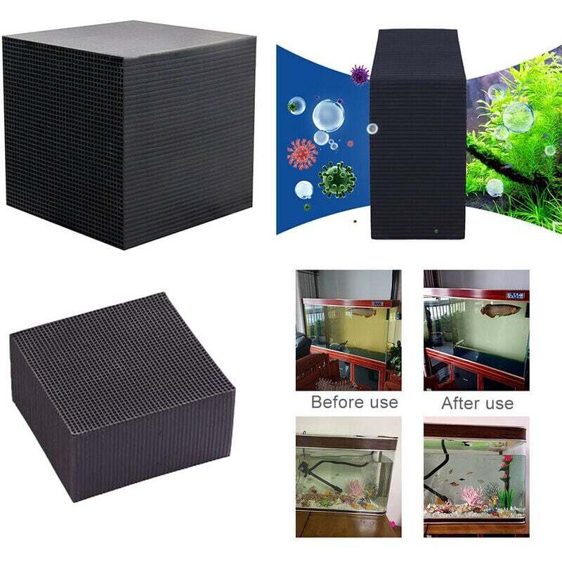 Würfelförmiger Aquarium-Wasserreiniger, Öko-Aquariumfilter, ultrastarke Filtration, 10 x 10 x 5 cm