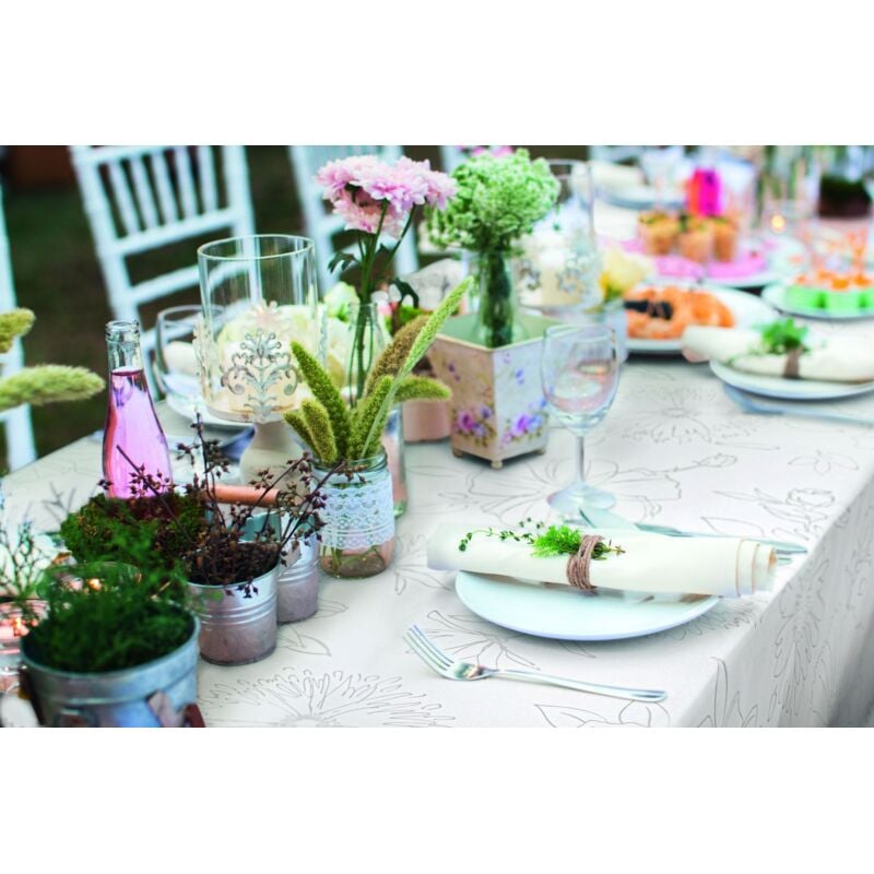 d-c-table® Tischdecke Manhattan Palmas 130 x 160 cm, natur Tischdecke