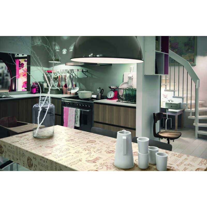 Contitech - d-c-table® Tischdecke Manhattan Ristretto 150 cm rund, creme Tischdecke