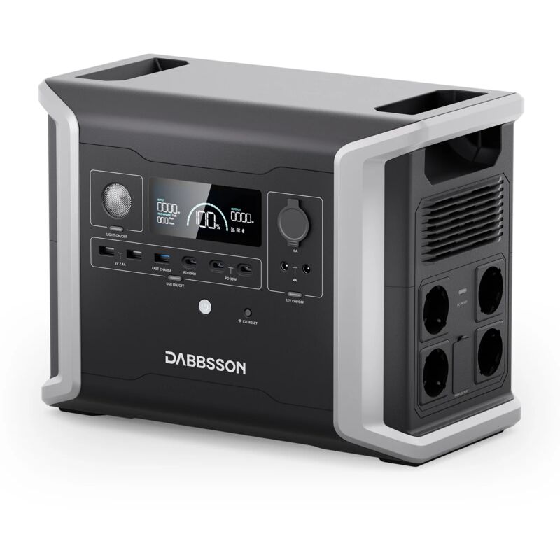 DBS1300 Tragbare Powerstation 1330Wh 1200W Solar Generator LiFePO4-Batterie, AC-Aufladung auf 80% in 44 Minuten, Notstromaggregat für Camping,