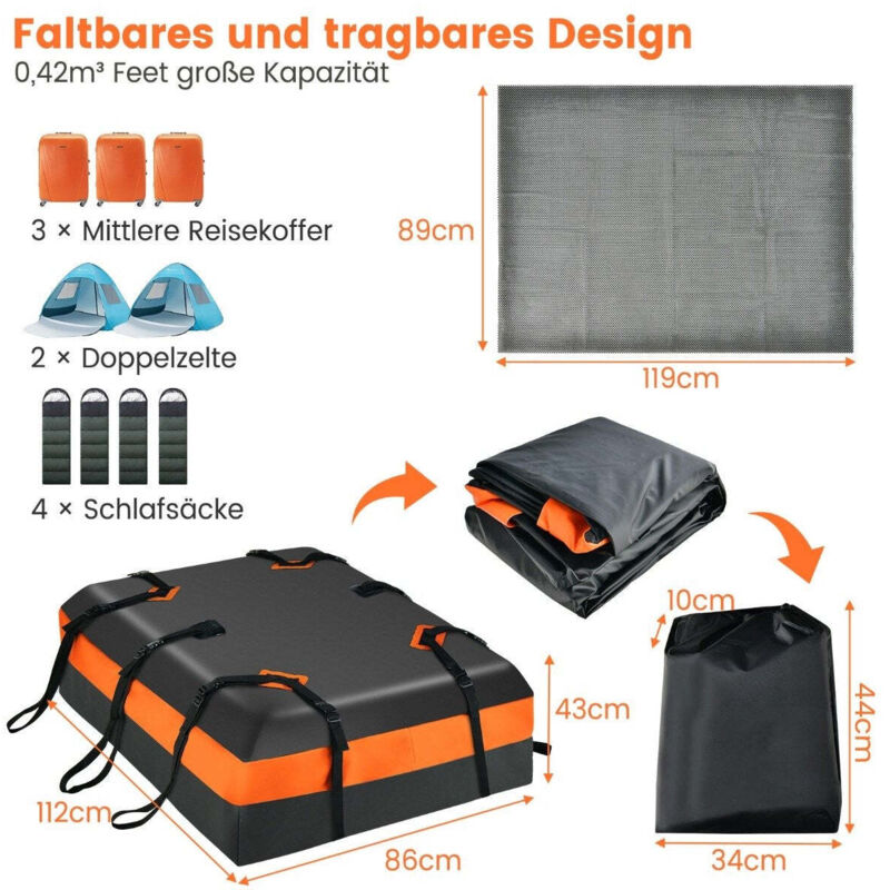 Dachgepacktasche fur alle fahrzeuge dachbox mit 450 l fassungsvermogen