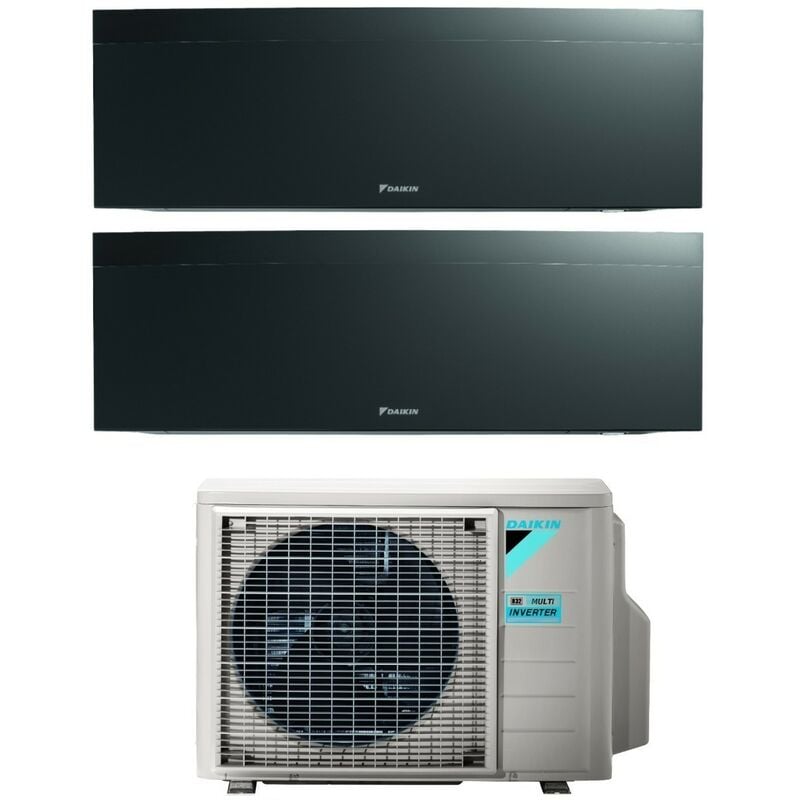 Bluevolution Dual Split Inverter Klimagerät Serie emura black iii 9+12 mit 2MXM40A R-32 Wi-Fi Integrated 9000+12000 Farbe Schwarz Italienische