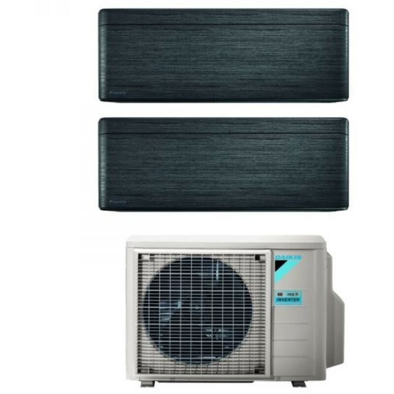 Daikin Bluevolution Dual Split Inverter Klimagerät Serie STYLISH REAL BLACKWOOD 12+18 mit 4MXM80N R-32 Wi-Fi Integrated 12000+18000 Farbe Schwarz