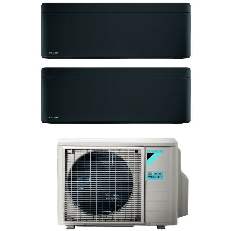 Bluevolution Dual Split Inverter Klimagerät Serie stylish total blackwood 9+9 mit 2MXM40A R-32 Wi-Fi Integrated 9000+9000 Farbe Schwarz Italienische