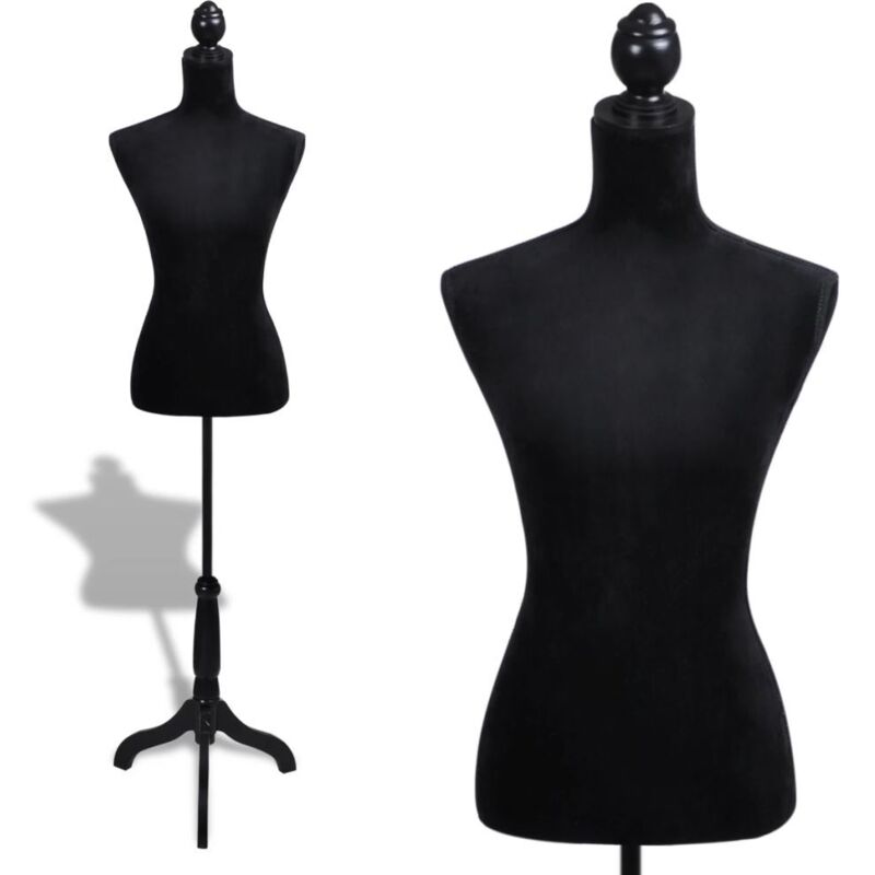 Vidaxl - Damenbüste Schneiderpuppe Büste Torso Angezogen Mannequin Schwarz