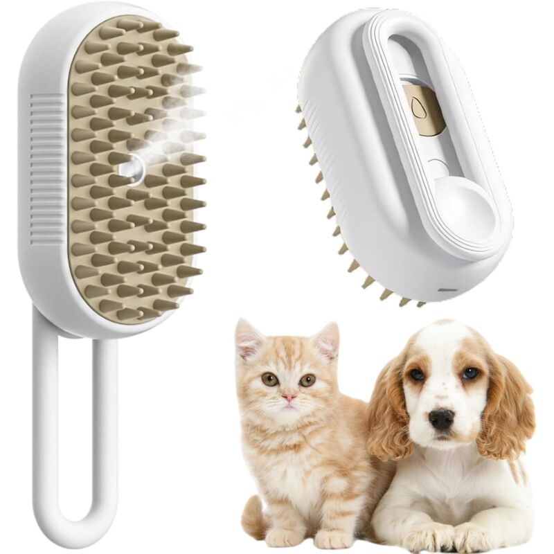 Dampfbürste für Hunde und Katzen, 3-in-1-Spray-Massagekamm für Katzen mit langem/kurzem Haar, Hundebürste, Katzen-Dampfbürste, ideal für Massage,