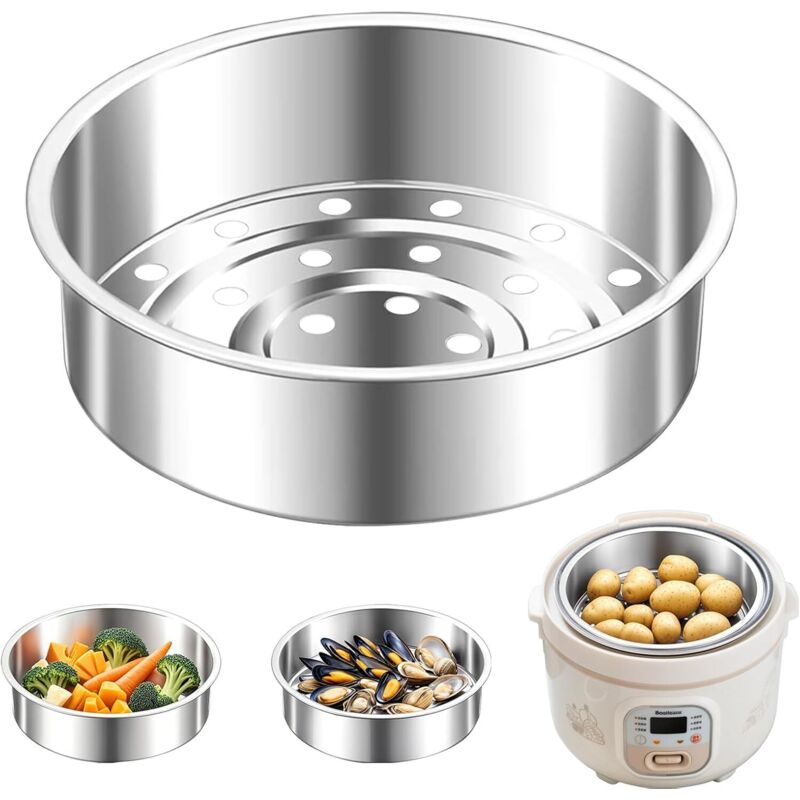 Dampfgarerkorb aus Edelstahl 304, dicker Dampfgarerkorb für Reiskocher, sicher und verfärbungsfrei, für Fleisch, Gemüse und andere Lebensmittel