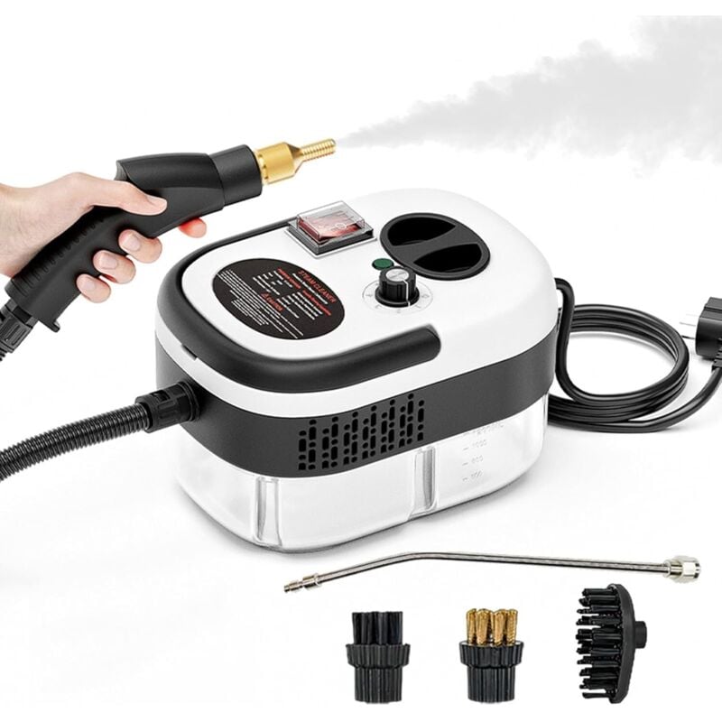 Dampfreiniger, 2500 W Handdampfreiniger mit 6 Geschwindigkeiten und hohem Druck, Dampfreinigungsmaschine mit 3 Bürstenköpfen zum Reinigen von