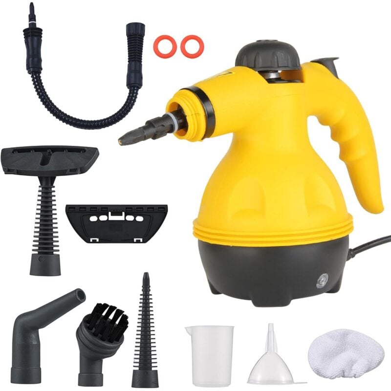 Dampfreiniger, leistungsstarker tragbarer Dampfreiniger mit 1000 W, multifunktional, mit 10 Zubehörteilen zum Reinigen von Sofas, Teppichen, Autos