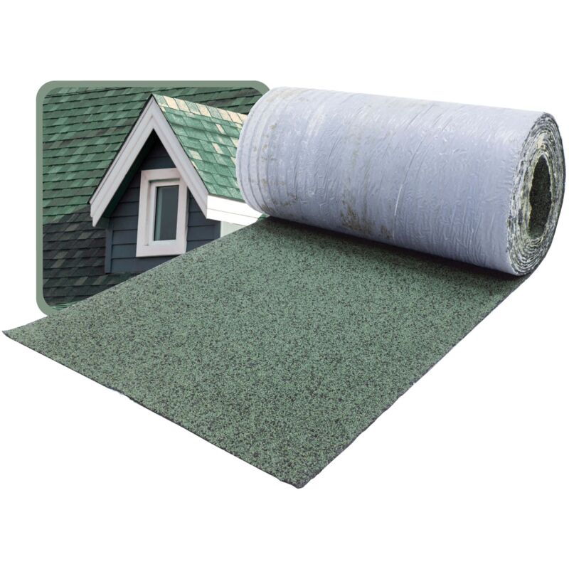 Dachschindeln, Firstabdeckung 5m x 32cm, Bitumen Firstband für Gartenhaus, Carport - Grün - Daprona