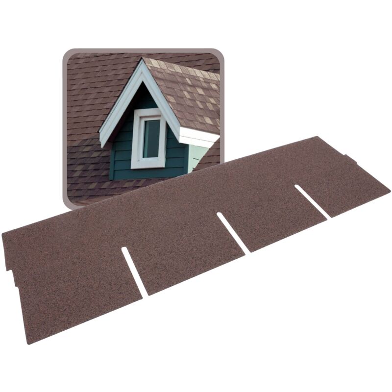 DAPRONA Dachschindeln Rechteck 1m x 32cm, 20 Stück, Bitumenschindeln für Gartenhaus, Carport - Braun