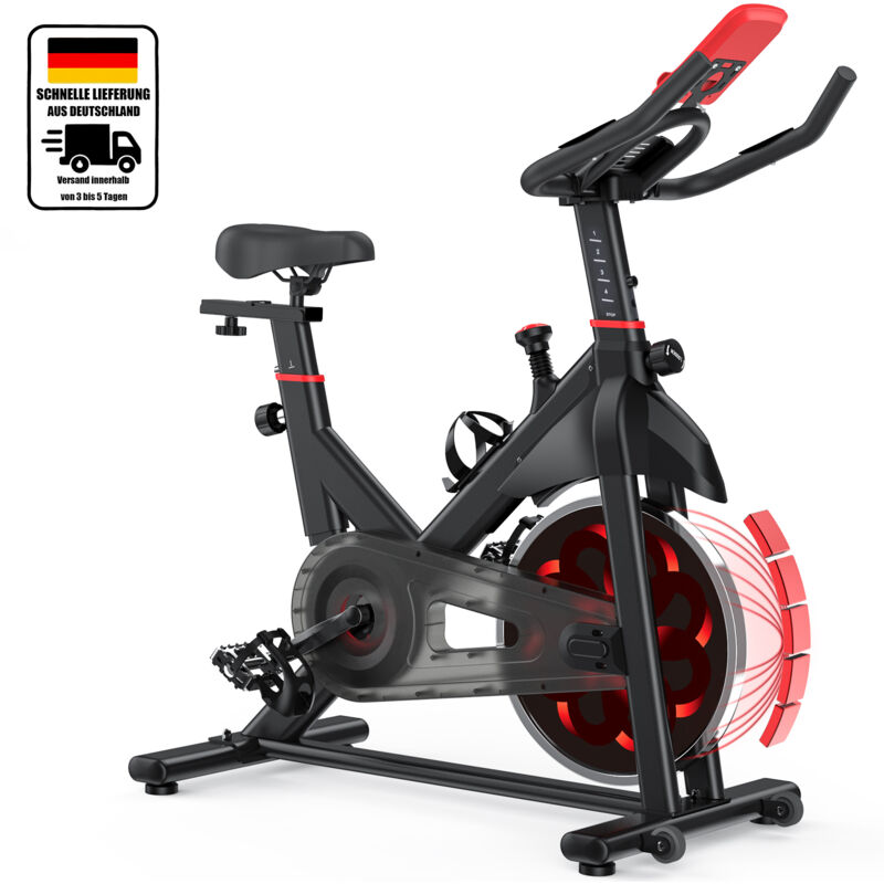 Das BIGZZIA-Heimtrainer-Fahrrad ist ein Heimtrainer mit einem schwereren und dünneren Schwungrad, 100 % einstellbarem Widerstand, einem bequemen Sitz