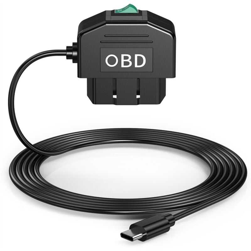 Dashcam-OBD-Hardwire-Kit, Dashcam-USB-Typ-C-Hardwire-Kit mit OBD-Stromkabel für Dashcam 12-24V Bis 5V/3A