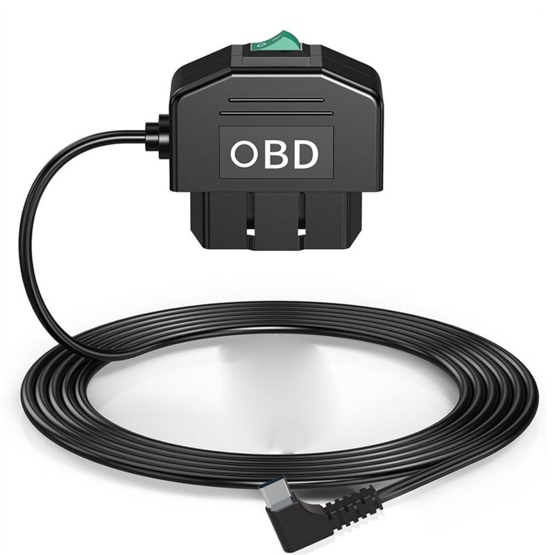 Dashcam-OBD-Verkabelungssatz, Dashcam-USB-Typ-C-Verkabelungssatz mit OBD-Stromkabel für Dashcam 12-24 V auf 5 V/3 A
