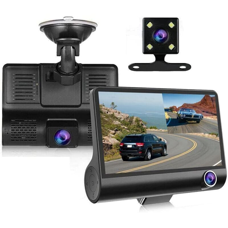Dashcam – Upgrade auf 3 Kameras für Autokamera, Frontkamera, Rückkamera, Loop-Aufnahme im Auto, G-Sensor-Dashcam mumu