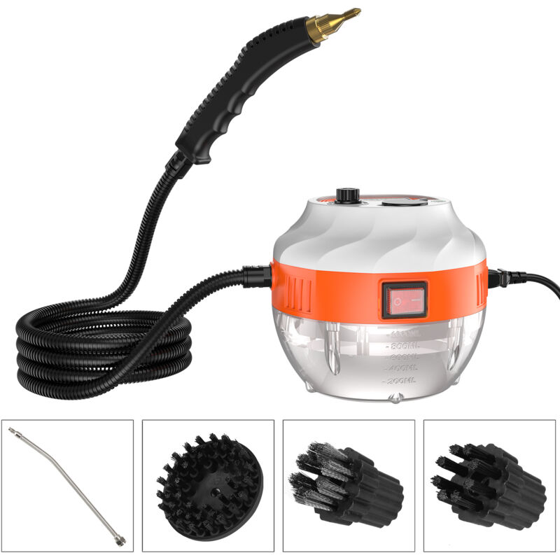 Decdeal - Tragbarer Handdampfreiniger mit 1500 w, Hochtemperatur-Druckreinigungsmaschine mit Bürstenköpfen für Küchenmöbel, Badezimmer, Autos