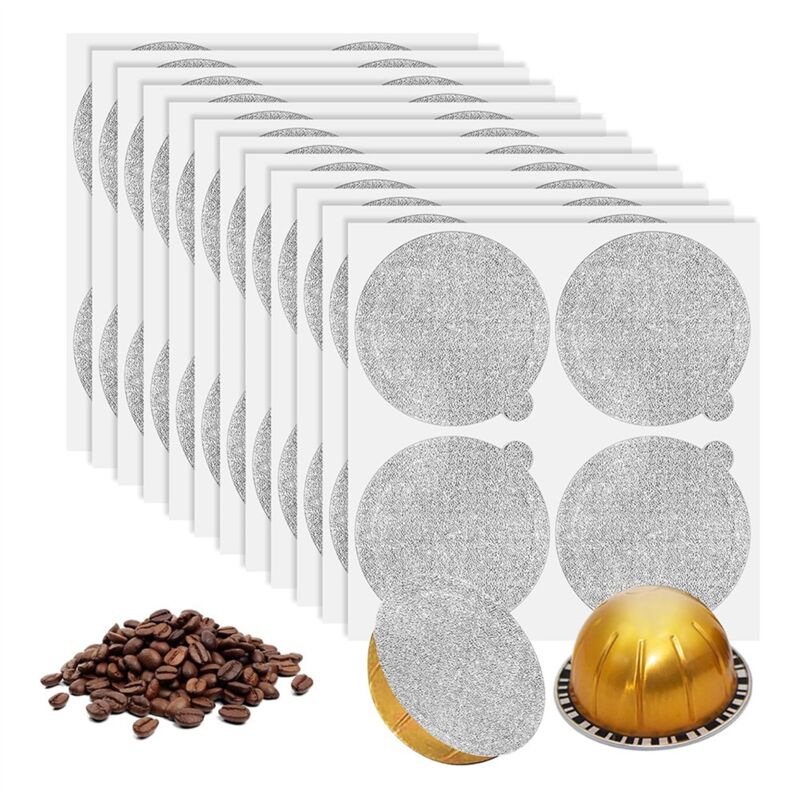 Tlily - Deckeldichtungen aus Aluminiumfolie – wiederverwendbare Kapseln und Kaffeepads, 120 Stück, für Vertuoline Vertuo-Abdeckung, 62 mm