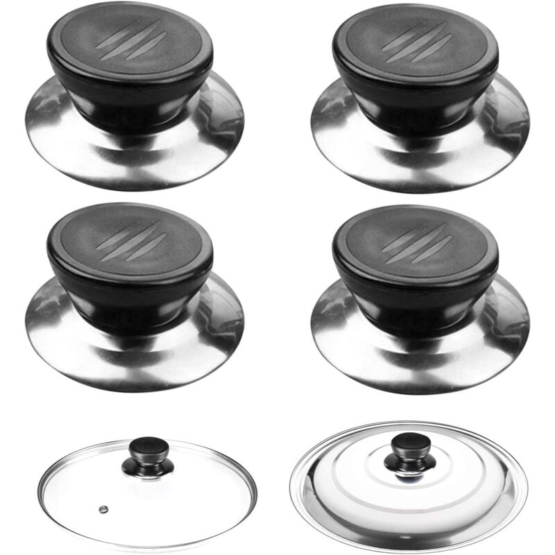 Deckelknopf, 4 Stück Pfannendeckelgriff, Topfdeckelknopfabdeckungen, Topfdeckelgriff Geeignet für Wasserkocher Pfannen Kochgeschirrdeckel