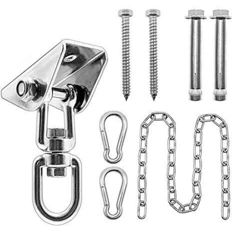 Deckenhaken-Aufhängungs-Schaukelhaken-Set aus Edelstahl, Hochleistungs-Boxsack-Montagehalterung mit 450 kg Tragkraft, 360°-Drehung,