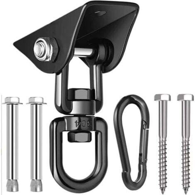 Deckenhaken aus Edelstahl, Tragkraft 450 kg, 360° drehbar, für Hängematte, Boxsack, Yoga und Fitnessstudio