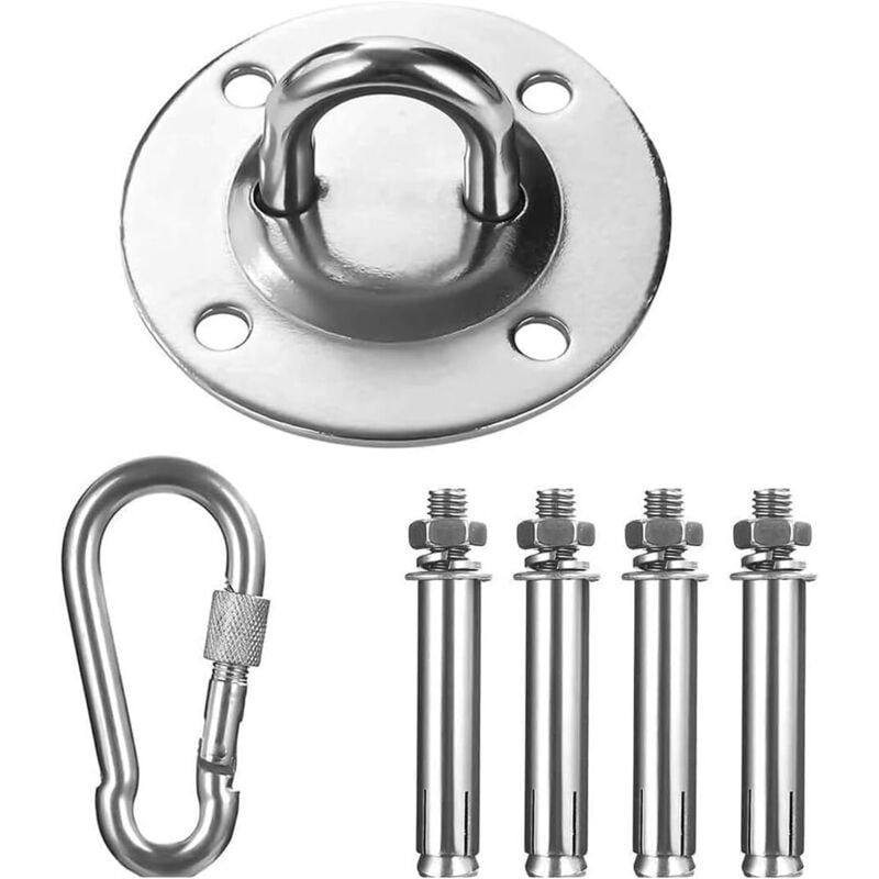 Deckenhaken Hängesessel, 180° Edelstahl Boxsack Deckenhalterung, Deckenhaken schwerlast Befestigung Hängesessel für Liebesschaukel, Hängematte,