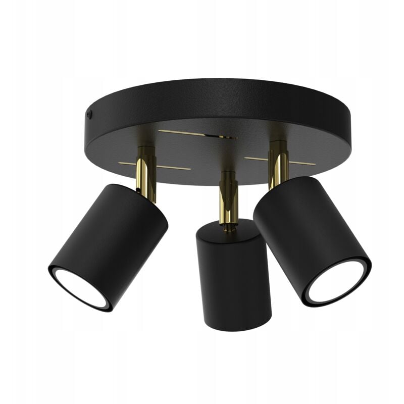 Deckenlampe Deckenlampe, verstellbarer Streifen, 3x GU10, Schwarz und Gold