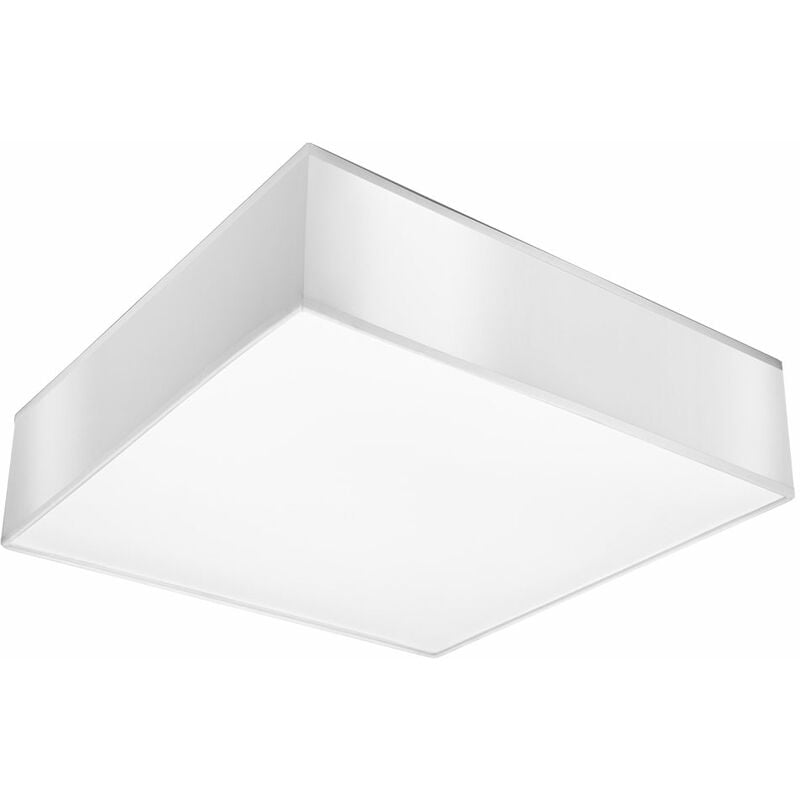 Deckenlampe Eckig weiß Deckenleuchte quadratisch Deckenleuchte Quadrat, PVC Stahl, 2x E27, LxBxH 35 x 35 x 12 cm, Wohnzimmer
