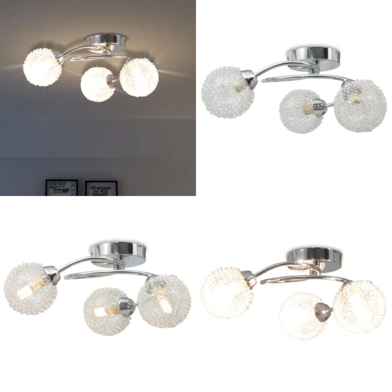 Vidaxl - Deckenleuchte für 3 G9-Glühlampen 120 w - Deckenleuchte - Deckenleuchten - Home & Living - Weiß